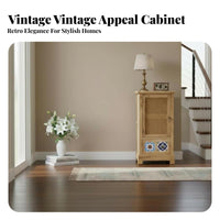 Rattan Door Cabinet Retro Design 2-Door Rattan Cupboard Modern Design Multi-Purpose for Homeowners, Living Room, Hallway