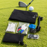 Golf Club Care Brush Cleaning Set Maintenance Supplies Black Red With Portable Towel