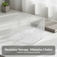 Multi-Compartment Organizer Clear View Desk Organizer Space-Saving for Desktop