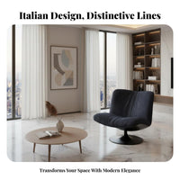 Rotating Accent Chair 360-Degree Rotation Indoor Furniture Italian Design Luxuriously Soft Cushioning for Living Room, Balcony