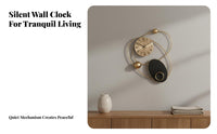 Decorative Wall Clock Noiseless Mechanism Large Art Clock Metal Wall Art for Entryway