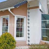 Blue Mesh Rain Chain for Garden Decoration and Rainwater Collection