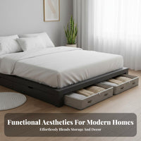 Flat Rolling Container With casters Underbed Box on Casters particlesprotective for Closet