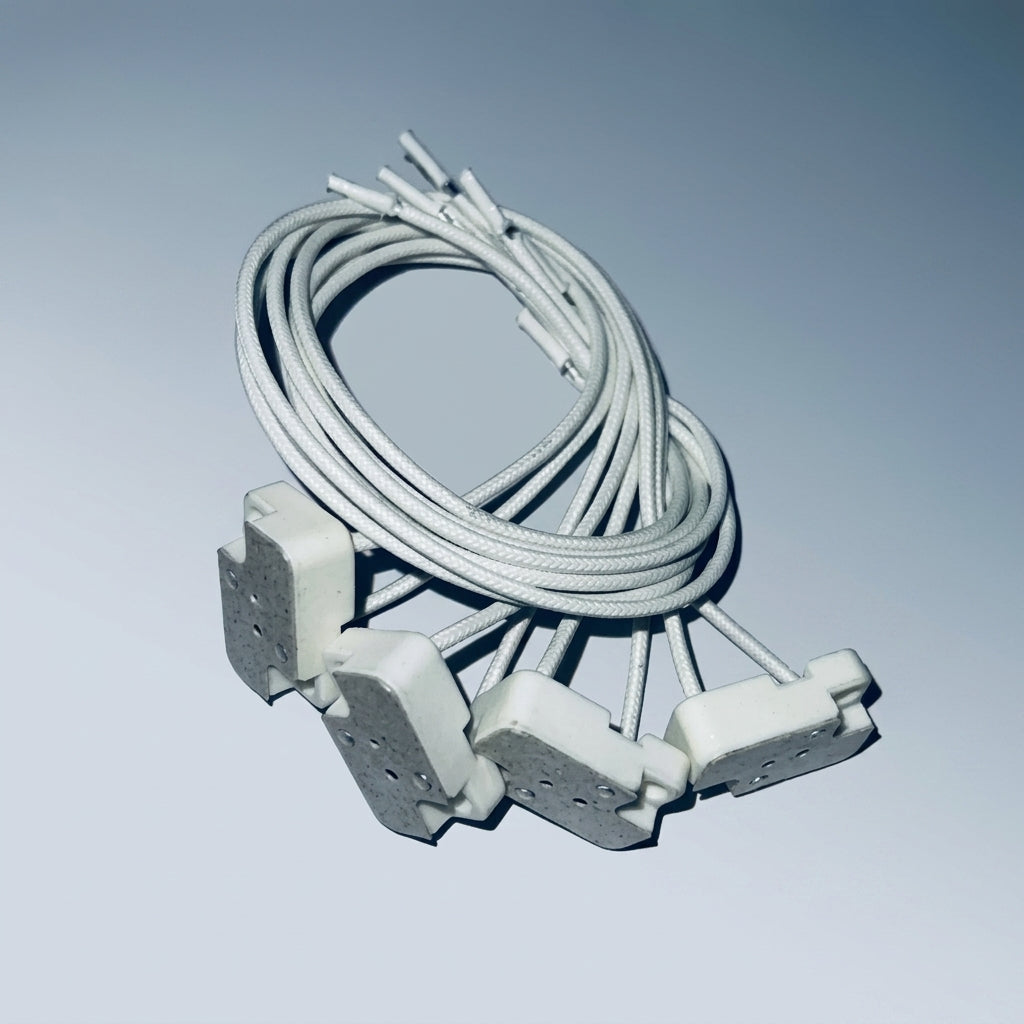 Bulb Holder and Electrical Connector for MR16 Bulbs, European Standard MR16 Lamp Holder 20cm Long, Pack of 5 Ceramic Bases, DIY Lighting Repair