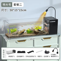 鱼缸溪流缸客厅桌面侧滤一体成型造景过滤制氧侧过滤生态金鱼缸