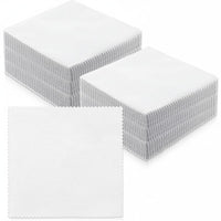 100 Pieces 5 Inch Fabrics Squares DIY Beginners Sewing Pre-Cut Quilting Textile Blocks Soft Material White Applique Squares for Quilters, Crafters