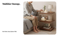 C-Shaped Bedside Shelf Modern Design Nightstand Slides Under Couch for Dorm Room
