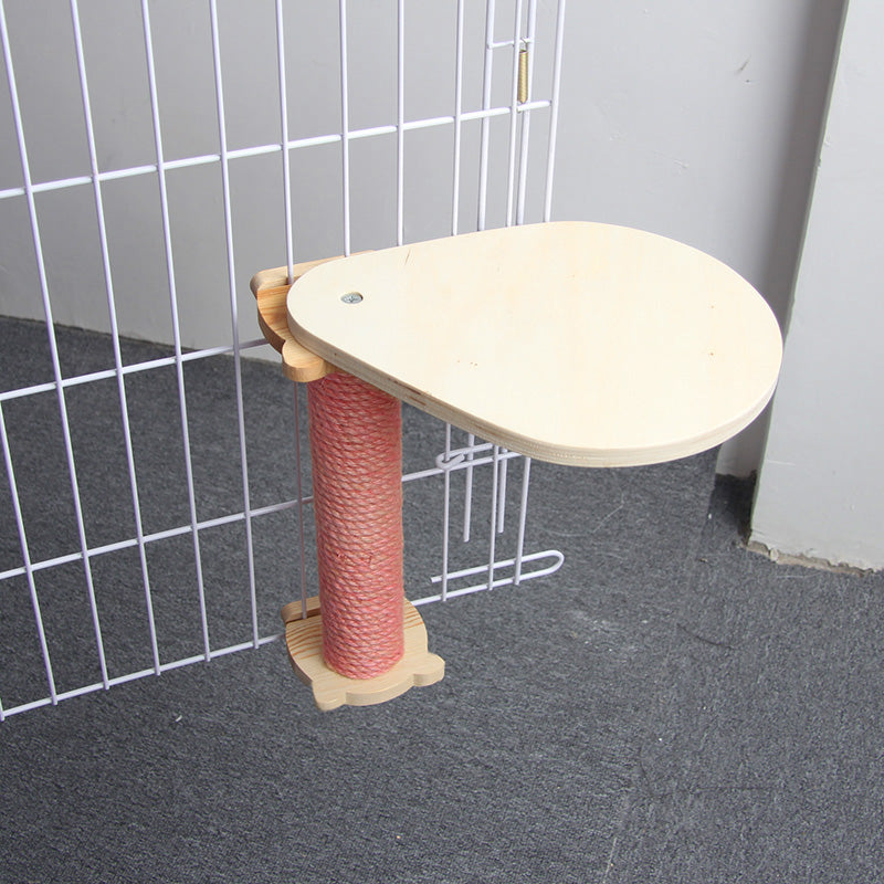 猫笼兔兔固定实木猫爪柱麻绳猫窝猫咪兜猫爬架DIY猫布兜磨爪蹭毛 猫勺窝灰-直径35cm约-大