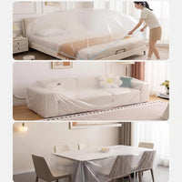 Disposable Furniture Dust Cover for Sofa and Bed, Extra Large Plastic Transparent Dustproof Film with Elastic Band
