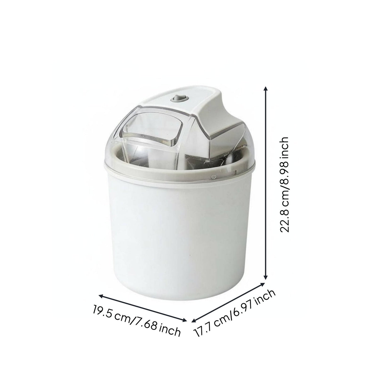 Small Size Automatic Ice Cream Machine Single-Button Operation Mini Ice Cream Machine Easy to Clean Soft Serve Machine for Children, Home, Family Kitchen