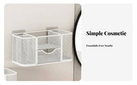 Lidded Brush rotating organizer vertical surfaceMountable Cosmetic Organizer Multi-Compartment