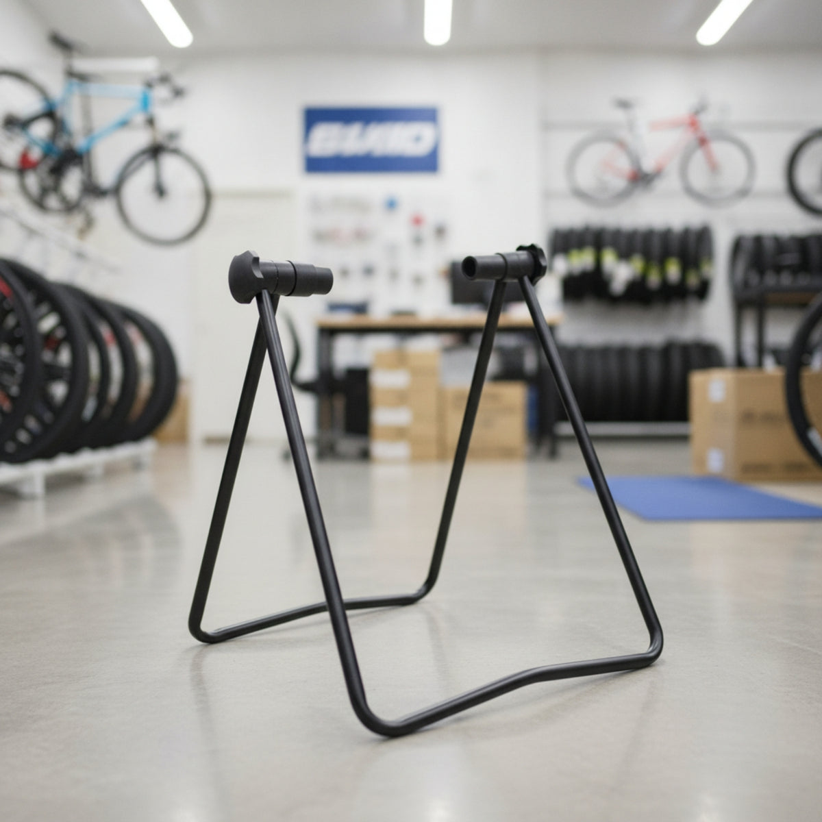 Space-Saving Floor Bike Stand with Adjustable Arms Non-Slip Two-Wheeler Parking Stand Slim Design Freestanding Two-Wheeler Parking Rack Multi-Function for Garage