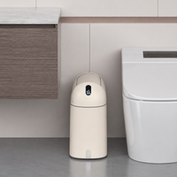 Trash Bin with Lid, Sensor-Type Trash Bin, Battery-Powered, 9.1L, Auto Open/Close, Square Dust Box, Suitable for Living Room, Bedroom, Office, Hotel