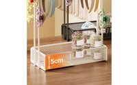 Desktop Hair Accessory Organizer Mesh Headband Holder with Tray Space-Saving Headband Organizer Metal for Girls, Teens, Vanity, Dressing Table, Dorm Room