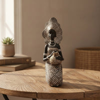 African Woman Figurine Artistic African Woman Statue Elegant for Display Cabinet