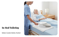 Unisex Design Bedpan with Lid Easy to Clean Personal Care Aid Spill-Resistant Toileting Container Ergonomic Shape for Bedridden Patients, Elderly, Caregivers, in-Bed, Nursing Home, Hospital