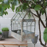 Vintage Iron and Glass Greenhouse Flower Pot