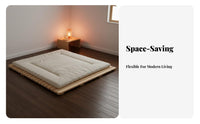 Foldable Design Wooden Slat Set Moisture-Resistant foldable Slat Foundation Breathable Mattress Support Prevents Sagging for Apartment Dwellers, Homeowners, Students, On Floor, Guest Room