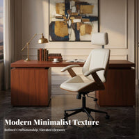 Highrear managerial Armchair Genuine Leather Computer Chair Italian aesthetic Padded Armrests for managerials, Professionals