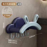 可伸缩壁挂脸盆架卫生间免打孔置物架浴室厕所洗澡脚盆收纳架神器