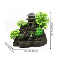 Aquatic Aquarium Waterfall Decoration Realistic Mountain Waterfall Rockery