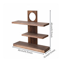 Multi-Tier Tea Set Display Rack Stable Structure Chinese Style Curio Shelf Easy Installation Asymmetrical Desktop Bookshelf for Living Room