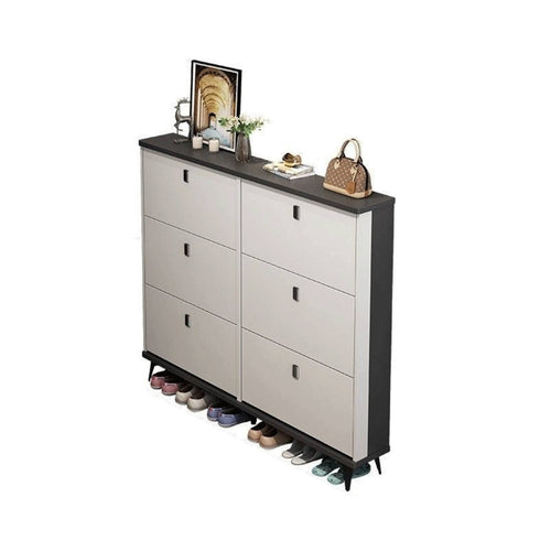 Footwear Storage Unit Thin Design Tipping Drawer Shoe Cabinet Large Capacity Engineered Wood Suitable for Apartment Dwellers Homeowners Hallway Living Room