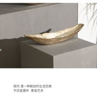 Modern European Light Luxury Gold Hammered Long Tray for Living Room Entryway