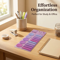 Transparent PET Index Tabs Sticky Flags, Fluorescent Gradient Color Bookmark for Studying, Writable Repositionable Note Taking