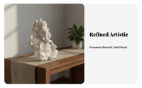 Auspicious Symbol Ganesha Statue Ideal Gift Elephant God Figurine Finely Detailed Imitation Marble Hindu Deity Sculpture High-Quality Resin for Indian Culture Lovers, Mindful Movement Practice Practitioners, Home Altar, Office Desk, Housewarming