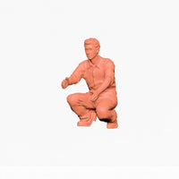 1:64 Scale Repairman Figure High Intricacy 1:64 Miniature Scale Mechanic Figures Unpainted Mechanic Model DIY Painting