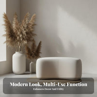 Curved Entryway Bench Wabi-Sabi Design Curved Waterfall Bench Sherpa Textile