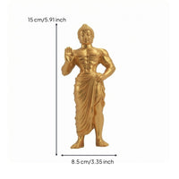 Gold Buddha Statue Blessing Pose Standing Figurine Textured Hair