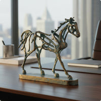 Hollow Metal Horse Statue Industrial Design Home Decor Exquisite Craftsmanship