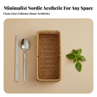 3-Compartment Cutlery Basket Woven Design Utensil holder Compartmentalized for RV