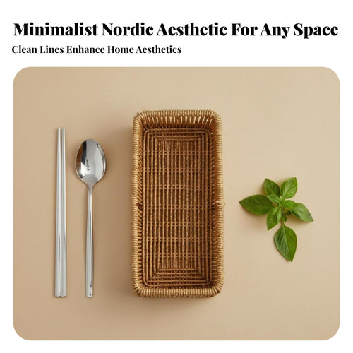 3-Compartment Cutlery Basket Woven Design Utensil holder Compartmentalized for RV