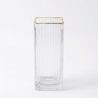 Gold Rimmed Glass Vase, Japanese Style, Handmade