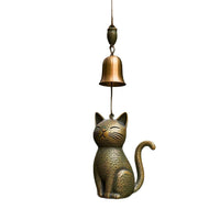 跨境新品Cat Wind Chime古铜黄铜猫咪风铃门窗挂饰户外庭院挂饰品