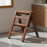 Bamboo Ladder Stool Sturdy Design Folding Ladder Heavy Duty Folding Stool for Closet