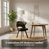 Upholstered Swivel Stool with Cutout Back Multi-Purpose for Study Room, Bedroom
