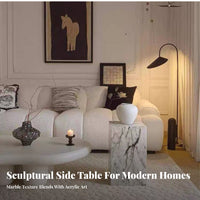 spiral Pedestal Table Marble Pattern Abstract Sculpture Sculptural Design