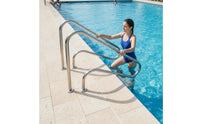 Pool Handrails Stainless Steel Swimming Pool Handrail Rust-Resistant Grab Bar with Base Plate for Homeowners