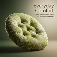 Round Floor Cushion, Living Room Seat Pad, Linen Buttock Cushion, Thickened PP Filling, Elegant Latt - Image 2