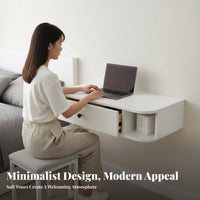 Floating Storage Console Space-Saving Wall-Mounted Desk Minimalist Design