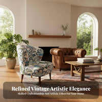 Floral Print Armchair Vintage Design Upholstered High-Sided Armchair Armchair Designer Inspired High Support Support for Adults