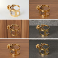 Gold-Tone Saxophone Mouthpiece Ligature Metal Ligature with Tightening Screw Compact Sax Mouthpiece Fastener Lightweight for Saxophonists