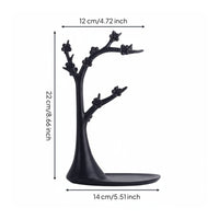 Plum Blossom Design Jewelry Tree Stand Decorative Tree Branch Jewelry Holder Multi-Functional Bracelet Holder Stand Tangle-Tangle-Proof Storage for Women, Girls, Vanity, Dresser Top, Entryway