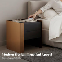 Nightstand with Storage Smoky Color Bedside Cabinet Modern Design for Homeowners