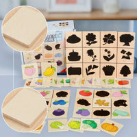 Smooth Shadow Matching Puzzle Color Recognition Wooden Matching Puzzle Fine Motor Skills Toy Educational for Toddlers, Preschoolers, Kindergarteners, Home, Classroom, Daycare