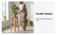 Round Top Plant Stool Multi-Functional Four-Legged Round Top Stool Stable Design Nordic Design for Home Decorators, Corner Areas